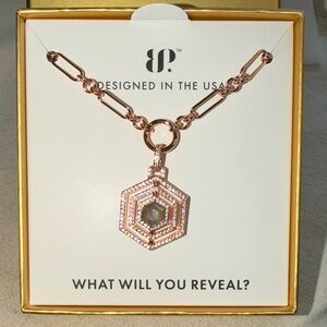 BP Hexagon Rose Gold Necklace